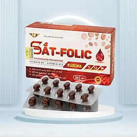 Sắt Folic B12 Kingphar , hộp 30 viên, hỗ trợ các trường hợp thiếu máu, thiếu sắt