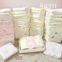 iuem Khăn tắm xô muslin 4 LỚP kích thước 88*90cm (+-2cm) dành cho bé từ sơ sinh tới lớn, có thể kết hợp làm ủ