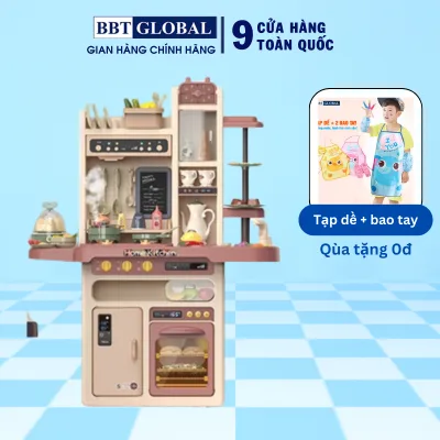 Đồ chơi nấu ăn nhà bếp cao cấp cho bé nhiều chức năng BBTGlobal 889 - TẶNG TẠP DỀ CÓ BAO TAY CHO BÉ