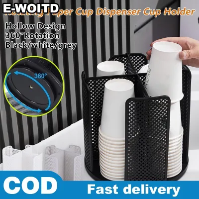 E-WOITD 360 ° xoay Cốc dùng một lần và nắp giữ giấy Cà Phê Latte cup Dispenser lưu trữ giá tổ chức giữ cốc cho nhà bếp