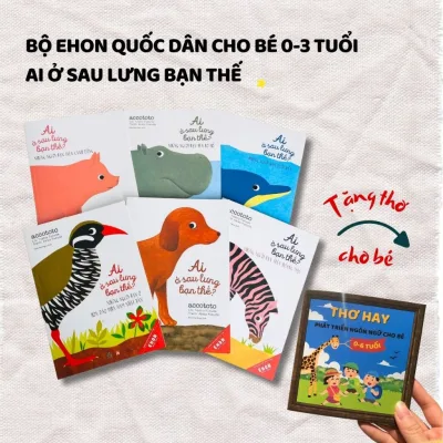 Sách Ehon Nhật Bản - Combo 6 cuốn Ai ở sau lưng bạn thế - Dành cho bé 0-3 tuổi