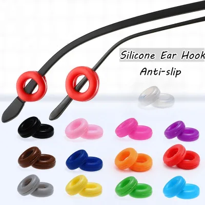 Kẹp Tai Mắt Kính Bằng silicone Tròn Chống Trượt 10 Màu Tùy Chọn