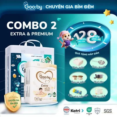 Combo 2 bịch bỉm quần (ngày và đêm) Gooby siêu mỏng, đủ size M,L,XL,XXL,XXXL