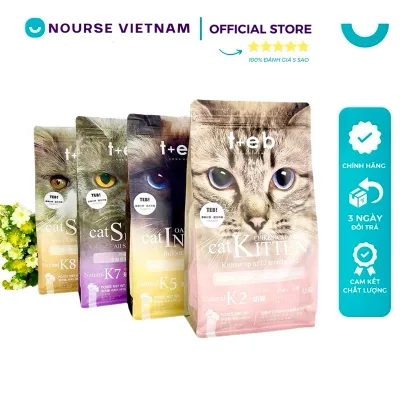 Thức ăn hạt cho mèo Teb K Đồ ăn cho mèo con mèo bầu mèo Indoor mèo kén ăn NourseVietnam (1,8kg)