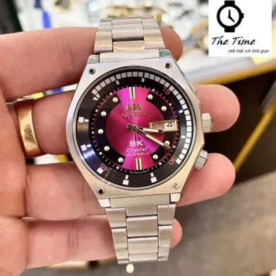 Đồng Hồ Nam Orient SK Mặt Lửa Huyền Thoại Vỏ Bạc Cao Cấp Automatic . Case 41mm. 3atm