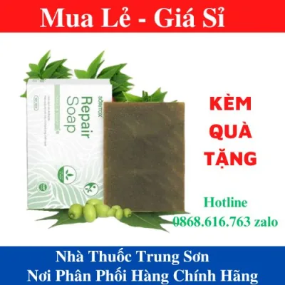 Soritox Soap 130GR Xà bông thảo mộc Soritox chăm sóc da mờ thâm sạch mụn sáng da làm đẹp da