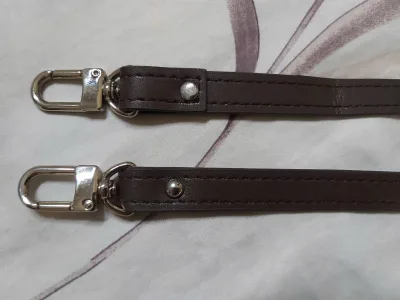 Leather Straps for Bags, Wallets, and Backpacks in Brown Color with Fashionable Hard Stainless Steel Hooks