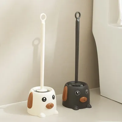 Bàn chải vệ sinh dễ thương Nhà vệ sinh gia đình Tay cầm dài Không có góc chết Bộ dụng cụ vệ sinh nhà vệ sinh có đế Bàn chải vệ sinh Squat Nhà vệ sinh