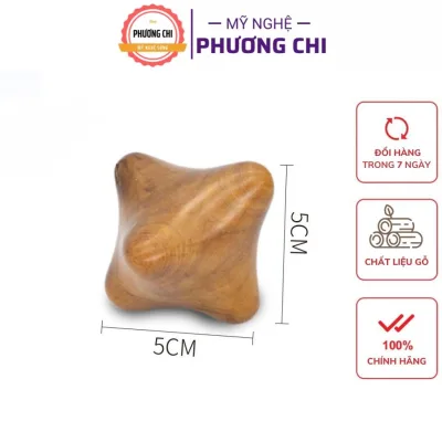 Dụng cụ ấn huyệt lòng bàn tay hình lục giác bằng gỗ, dụng cụ massage tay - My Nghe Phuong Chi