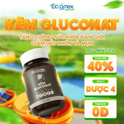 Kẽm Gluconat + Multi Vitamin Tăng Cường Sức Khỏe, Kiểm Soát Dầu Nhờn, Giảm Mụn, Đẹp Da - Hộp 60 viên