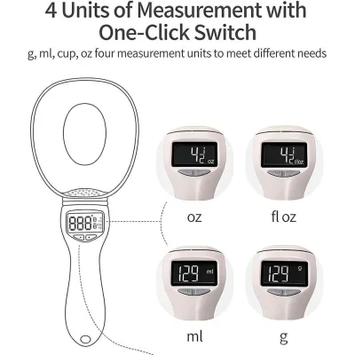 Muỗng đo kỹ thuật số điện tử, Cân thực phẩm cho nhà bếp 800g / 0,1g Độ chính xác cao với màn hình LCD, Hiển thị thìa đo điện tử cho bữa ăn hàng ngày và tiện ích nhà bếp