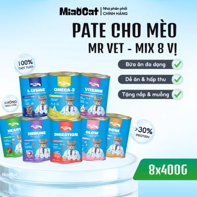 Pate cho mèo MRVET 400g - Tăng cường miễn dịch, tiêu hóa khỏe, dưỡng lông