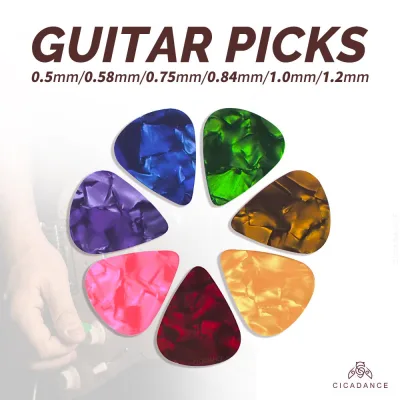 Phím Đàn Guitar Picks 0.5mm/0.75mm/1mm/1.2mm Pick Gảy Đàn Guitar Chất Liệu Celluloid Chất Lượng Cao Lựa Chọn Dùng Cho Mới Tập Chơi Và Chuyên Nghiệp