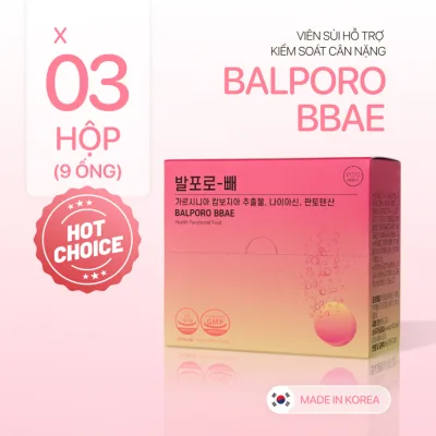 Combo 3 hộp viên sủi Balporo BBae, nhập khẩu Hàn Quốc, hỗ trợ kiểm soát cân nặng, cải thiện vóc dáng