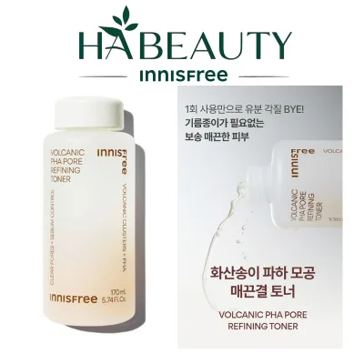 Nước hoa hồng Sạch mịn lỗ chân lông Kiểm soát nhờn innisfree VOLCANIC PHA PORE REFINING TONER 170mL