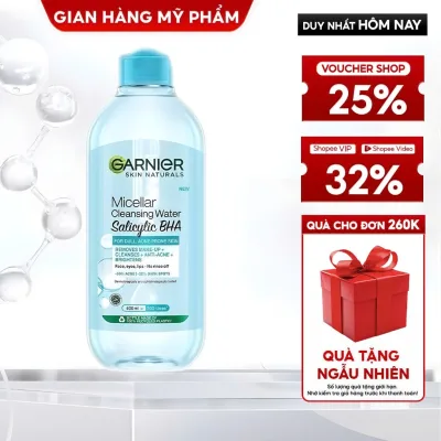 Nước làm sạch và tẩy trang Garnier Micellar Water dành cho mọi loại da 400ml