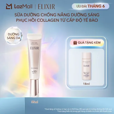 Sữa chống nắng dưỡng sáng phục hồi Collagen từ cấp độ tế bào Elixir Day care Revolution SPF50+ 35ml