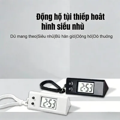 Đồng hồ treo tường mini hoạt hình, điện tử,Đồng hồ kỹ thuật số đa năng mini,nhỏ gọn và tiện lợi