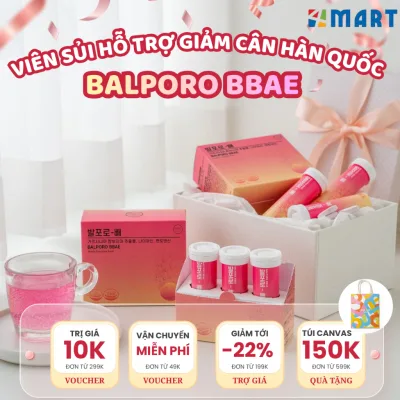 Viên sủi uống hỗ trợ giảm cân hiệu quả chính hãng Balporo BBae Hàn Quốc lọ 10 viên, hộp 3 lọ chuyển hóa chất béo cơ thể.