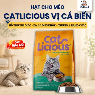 Thức ăn mèo trưởng thành CATLICIOUS vị Cá Biển - Gói 1KG Pet Kool