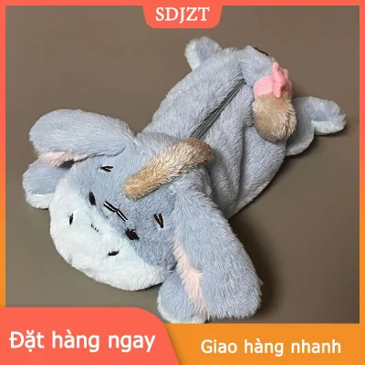 SDJZT UTENSIL (COD) Phim hoạt hình dễ thương pijie lợn Eeyore lừa búp bê sang trọng Thiết kế túi bút lưu trữ túi sinh viên công suất lớn văn phòng phẩm hộp