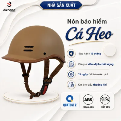 Nón Bảo Hiểm Cá Heo Mẫu Hot 2026 - Anfago Helmets kiểu dáng thể thao, dành cho vòng đầu từ 52-58cm