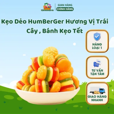 Kẹo Dẻo HumBerGer Hương Vị Trái Cây , Bánh Kẹo Tết