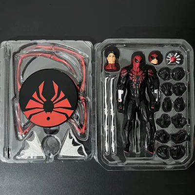 Marvel Anime The Avengers Black Spider-Man Peter Parker SHF Joint Movability PVC Nhân Vật Hành Động Bộ Sưu Tập Mô Hình Trang Trí Búp Bê Đóng Hộp Đồ Chơi