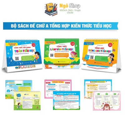 Sách - Bộ Lịch Tổng Hợp Tiếng Anh, Công Thức Giải Nhanh Toán, Làm Văn Tiểu Học (Phiên Bản 5.0)