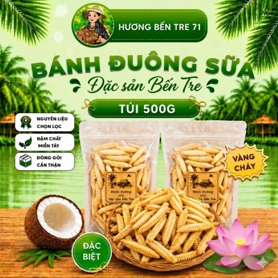 {Loại Vàng Cháy} Bánh Đuông Sữa Cốt Dừa - Bánh Con Sùng