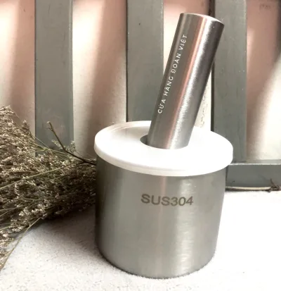 M1 Bộ CỐI CHÀY INOX SUS 304 h`VUÔNG giã nghiền thực phẩm tỏi tiêu ĐA NĂNG Chày cối là dụng cụ thiết yếu mọi gia đình và Nhà hàng. . Đồ gia dụng Nhà Bếp Dụng cụ pha chế Nguyên liệu Thực Phẩm