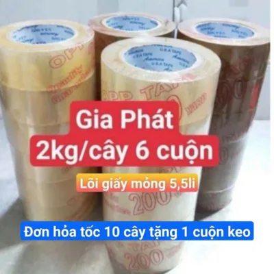 Băng keo băng dính trong /đục 4,8cm-200yard ( 2kg/cây 6 cuộn)