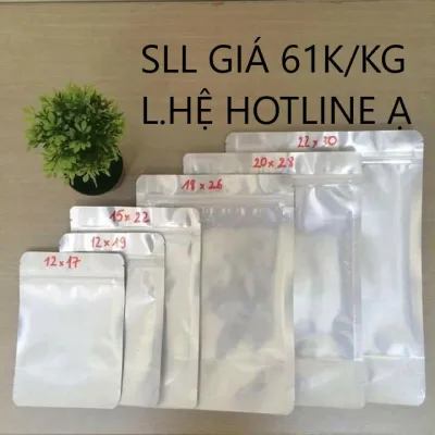 Túi zip bạc đáy đứng Mặt Bạc Mặt Trong đựng trái cây sấy, thực phẩm khô - đủ size