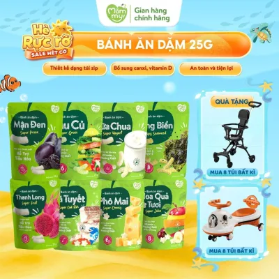 Bánh ăn dặm cho bé Mămmy vị rau củ, phô mai, trái cây, cá tuyết, sữa chua giòn tan