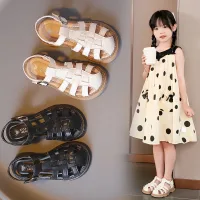 Sandal dọ đế cao da mềm cho bé gái đi học, đi chơi (form to)
