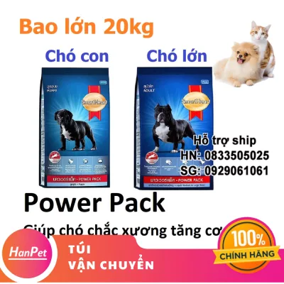 Hanpet - Gói 3 kg (2 loại)- thức ăn dạng hạt chó PHÁT TRIỂN CƠ Smartheart Power pack (hàng nhập khẩu thailand)