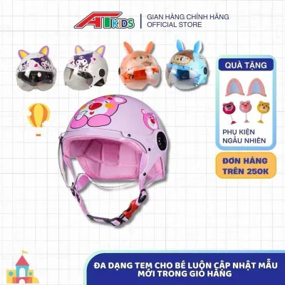 Mũ Bảo Hiểm Em Bé AT Helmet Cao Cấp Chính Hãng Đủ Màu Sắc Cute Bảo Hành 12 Tháng