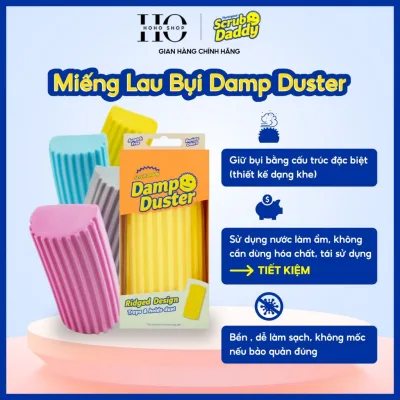 Miếng Bọt Biển Lau Bụi Damp Duster, Lau Kính, Lau Bụi Mịn, Lau Bàn Ghế, Mút Lau Đa Năng Chính Hãng SCRUB DADDY