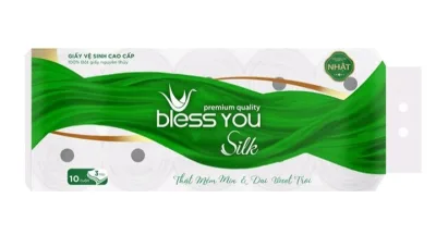 Lốc 10 Cuộn Giấy Vệ Sinh Bless You Silk có lõi