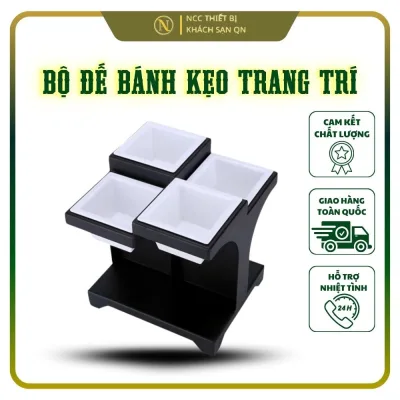 Kệ để bánh kẹo trong nhà hàng, khách sạn/Khay để đồ ăn vặt quán bar 4 ngăn đế cao Mã SP SYH2104