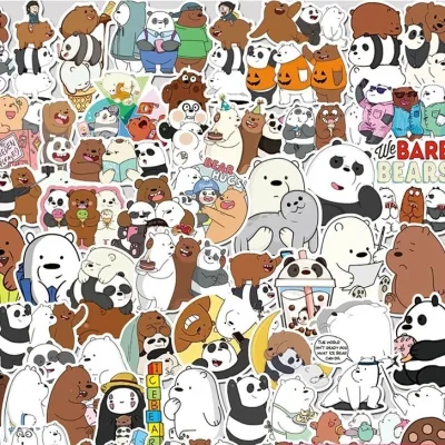 Zenzone Bộ Sticker Ba Chú Gấu Dễ Thương Chống Nước Dán Trang Trí Vali Mũ Bảo Hiểm Xe Máy Laptop