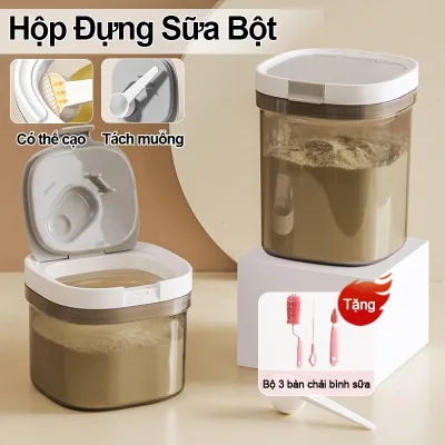 Hộp đựng sữa bột,hộp trữ sữa Chống Ẩm hút chân không Cho Bé Hút từ tính