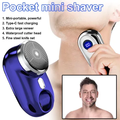 Mini pocket shaver, compact shaver, easy to carry, clean shave, skin protection, high-end men's accessories