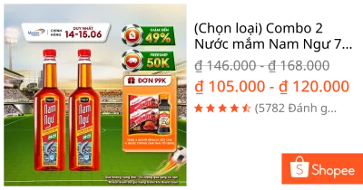 (Chọn loại) Combo 2 Nước mắm Nam Ngư 750ml/900ml