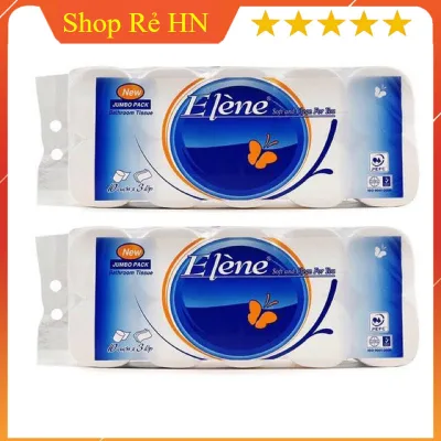 Combo 1b 2b 3b 4b 5b Bịch giấy vệ sinh ELENE bịch 10 cuộn 3 lớp không lõi siêu dai mềm mịn không bụi giấy - SHOP RẺ HN