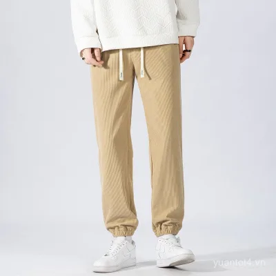 Nam Casual Nam Đẹp Trai Nam Phong Cách Mới Đơn Giản Hợp Thời Trang Nam Rời Dài Áo Quần Mỏng Cổ Mắt Cá Chân Dài Hợp Thời Trang Nam