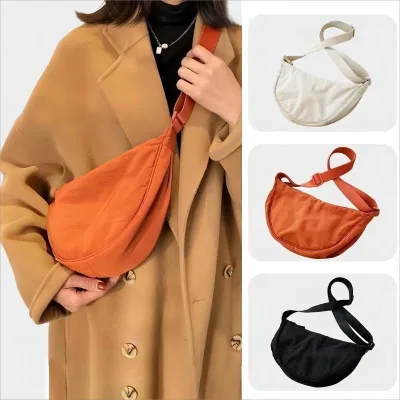 U Túi đựng bánh bao túi xách nữ thời trang giản dị Túi đeo chéo nylon lót chống thấm nước chần bông