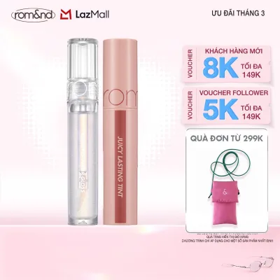 Combo Son Tint Romand Juicy Lasting Tint + Son Bóng Romand Glasting Water Gloss