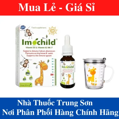 Imochild D3K2 Mk7 20ml Bottle Supplemented with Vitamin D3 and K2, Dha to Help Absorb Calcium, Increase Height (Random Gift)