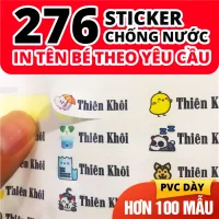 Sticker tên bé, nhãn vở in tên theo yêu cầu, dán đồ dùng học tập, sách vở cho bé